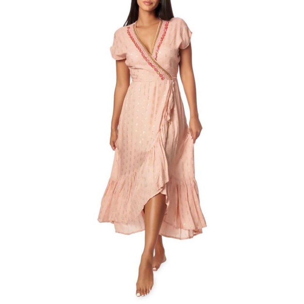 NWT LA MODA CLOTHING High Low Belted Wrap Dress $119